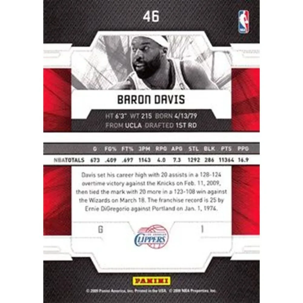 2009 Donruss Elite Basketball Card - #46 Baron Davis